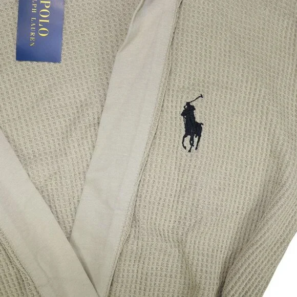 Polo Ralph Lauren Waffle Knit Hooded Belted w/Pockets Men's Bathrobe NWT - Picture 2 of 4